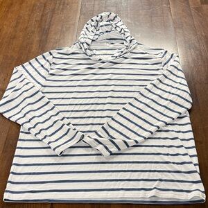 Fair Harbor Blue and White Striped Hoodie